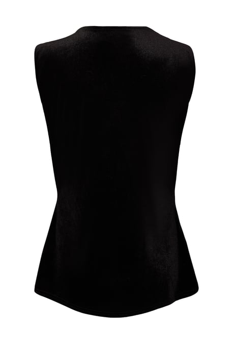 Black Velvet Round Neck Waistcoat - Image 5