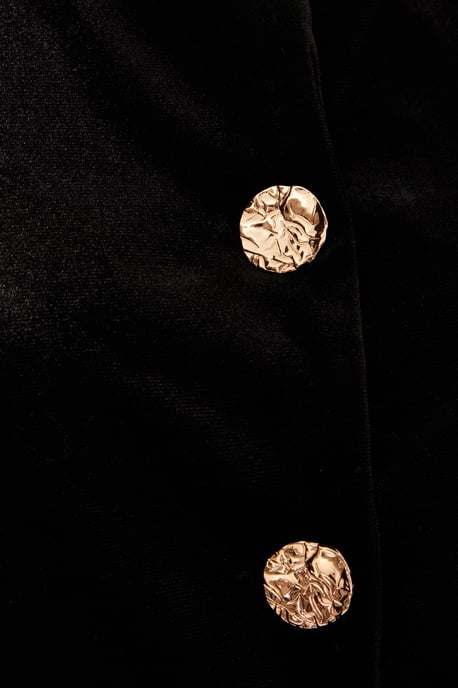 Black Velvet Round Neck Waistcoat - Image 6