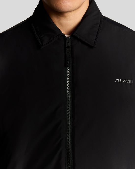 Lyle & Scott gewatteerde jas met kraag - zwart - Image 3