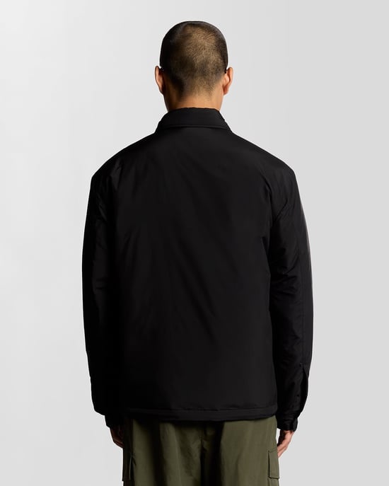 Lyle & Scott gewatteerde jas met kraag - zwart - Image 4