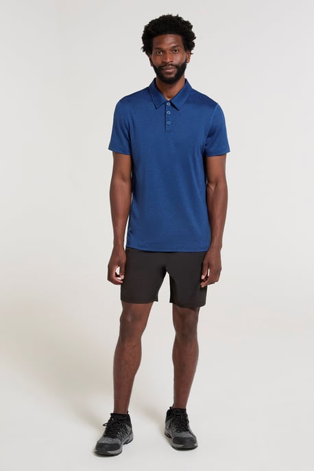 'Deuce' Men's Polo IsoCool High Wicking Casual Summer T-Shirt Dark Blue - Image 2