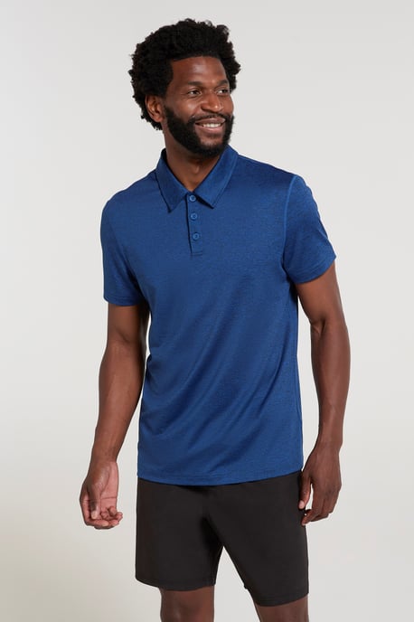 'Deuce' Men's Polo IsoCool High Wicking Casual Summer T-Shirt Dark Blue - Image 3