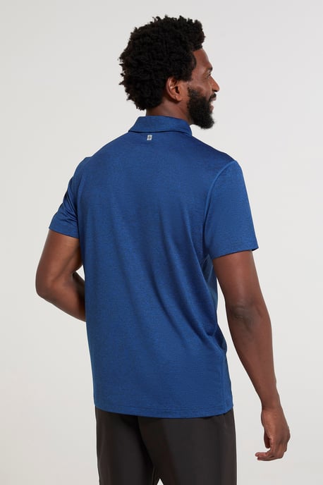 'Deuce' Men's Polo IsoCool High Wicking Casual Summer T-Shirt Dark Blue - Image 4