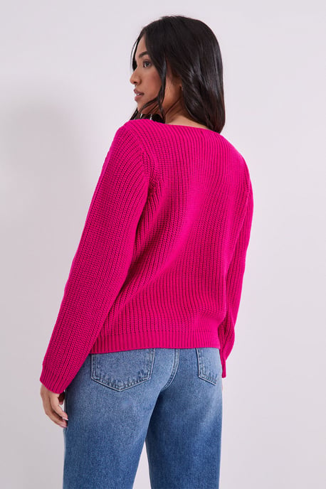 Petite V Neck Knitted Jumper - Image 3