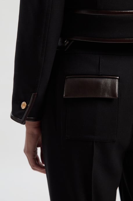 Compact Stretch Pu Mix Tailored Slim Leg Trouser - Image 3