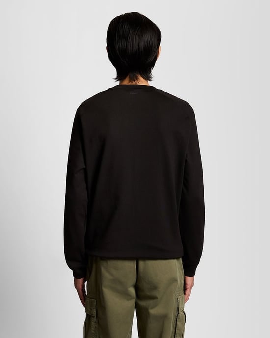 Lyle & Scott Half Raglanmouwen Sweatshirt met Paneelmotief - Zwart - Image 2
