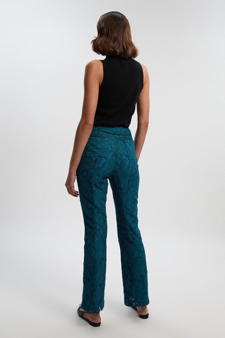 Tipped Corded Lace High Waisted Woven Trouser - Image 4