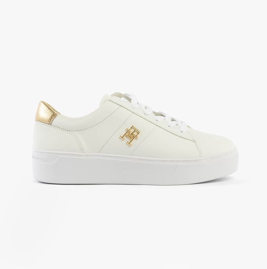 Tommy Hilfiger Platform Court Womens Trainers White - Image 1