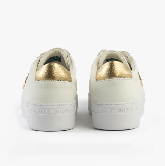 Tommy Hilfiger Platform Court Womens Trainers White - Image 5
