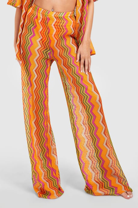 Tall Zig Zag Crochet Beach Trousers - Image 4