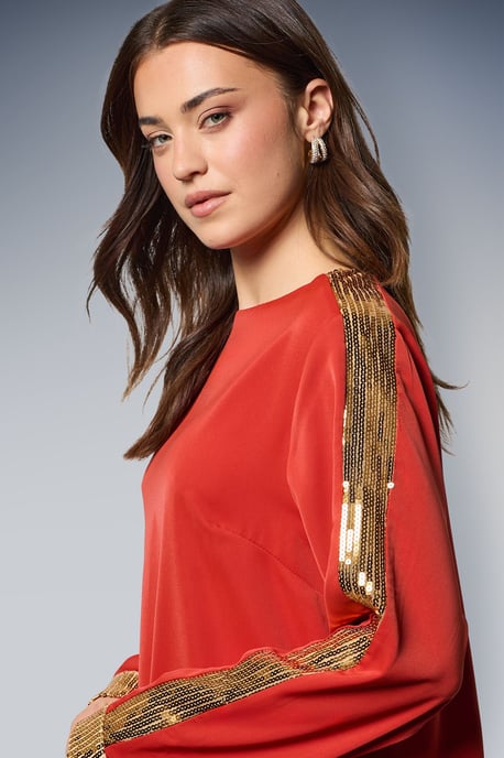Long Sleeve Sequin Blouse - Image 3