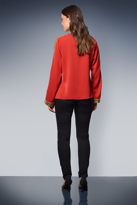Long Sleeve Sequin Blouse - Image 4