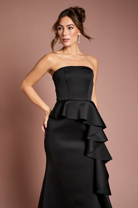 Bandeau Ruffle Stretch Crepe Maxi Dress - Image 2