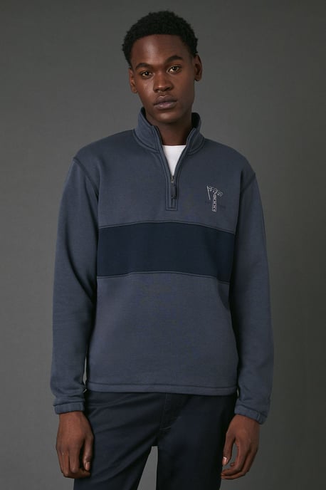 Navy Lighthouse Half Zip Jumper - Image 1