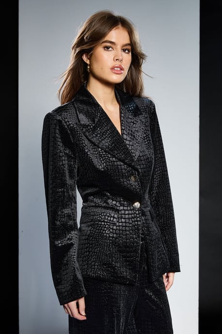 Runway 1.8.1.8 Croc Jacquard Velvet Blazer - Image 1