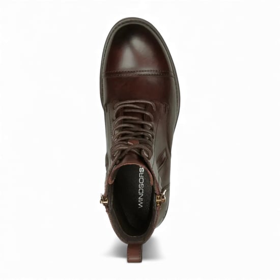 Windsorsmith Heren Marron Bruine Leren Militaire Gevechtslaarzen - Willem - Image 4