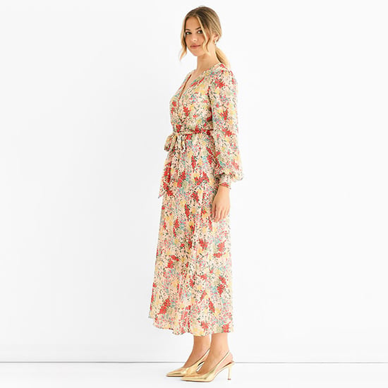 Multi Jacquard Chiffon Midi Dress - Image 3