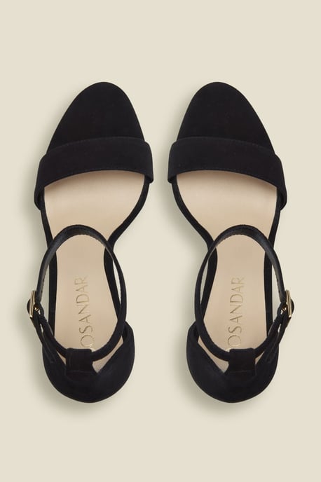Nia Black Suede Barely There High Heel Sandal (10.5cm Heel) - Image 4