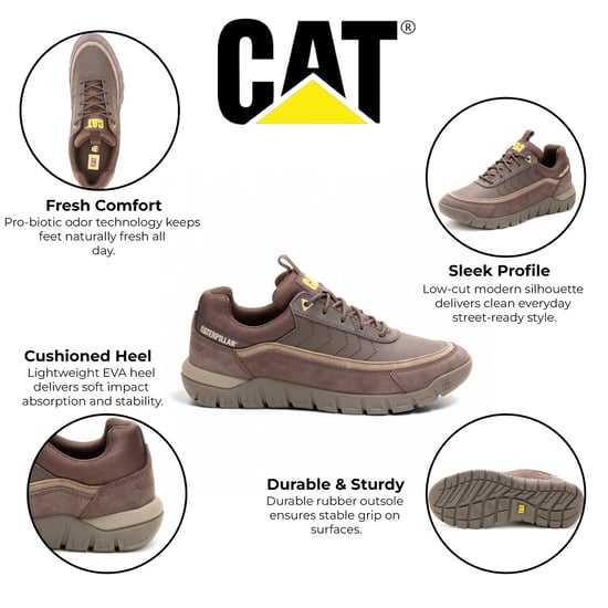 CAT Caterpillar Heren Bruine Leren Wandelschoenen - Versage Lo - Image 2