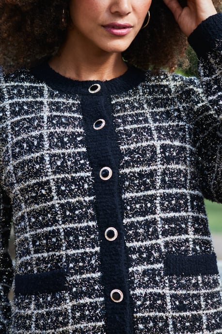 Black & Gold Metallic Fleck Premium Chic Cardigan - Image 3