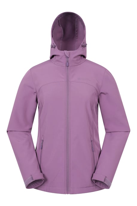 'Exodus' Women's Softshell Jacket with Multiple Pockets Water Resistant Coat Purple - Image 2