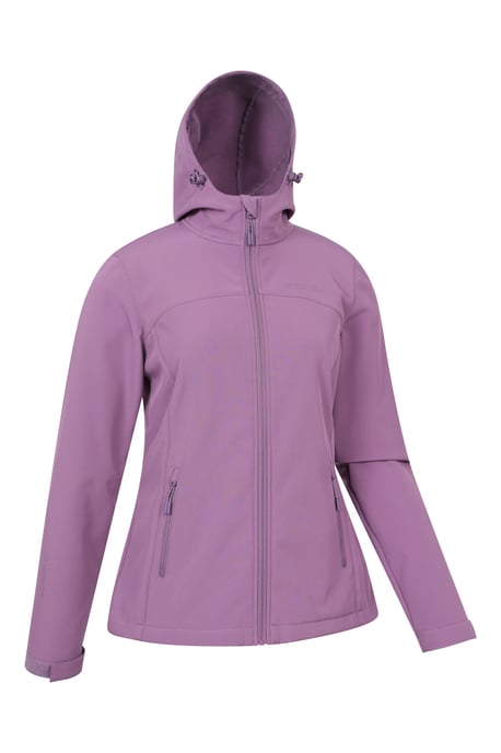 'Exodus' Women's Softshell Jacket with Multiple Pockets Water Resistant Coat Purple - Image 3