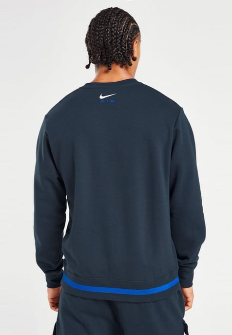 Nike Air Mens Fleece BB Crewneck Tracksuit in Navy - Image 4
