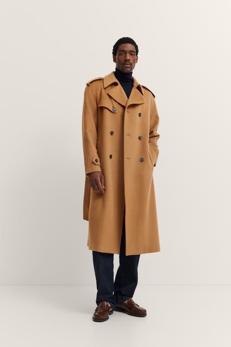 Bugatti Herren Trenchcoat zweireihig mit Gürtel, Woll-Kaschmir-Mix - Image 4