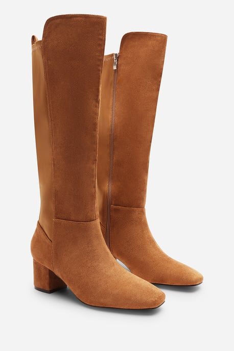 Wheres That From Womens 'Cherish' Block Heel Knee High Boots With Side Zip - Image 5