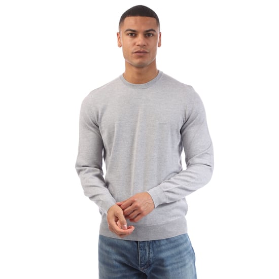 Men's Boss Botto-L Embroidered Logo Jumper in Grey - Image 1