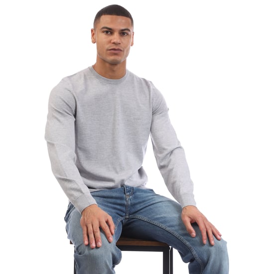 Men's Boss Botto-L Embroidered Logo Jumper in Grey - Image 4