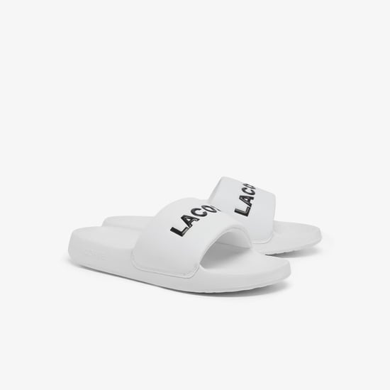 Men's Lacoste Serve Slide 1.0 Sliders in Black-White - Image 2