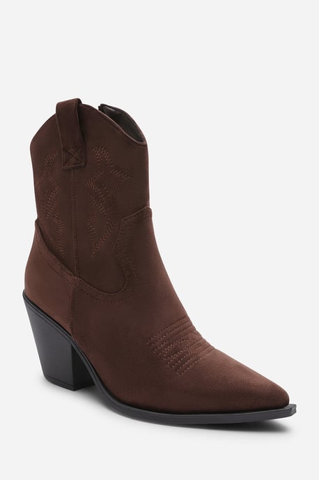 Wheres That From Womens 'Whitney' Suede Cowboy Boots Ankle Length Western Block Heel - Image 2