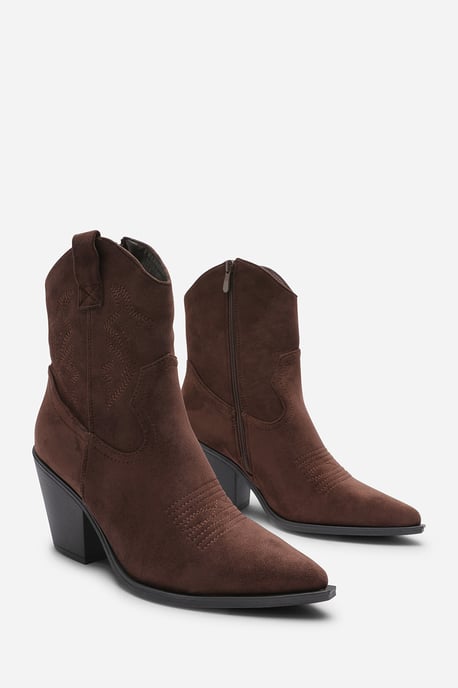 Wheres That From Womens 'Whitney' Suede Cowboy Boots Ankle Length Western Block Heel - Image 3