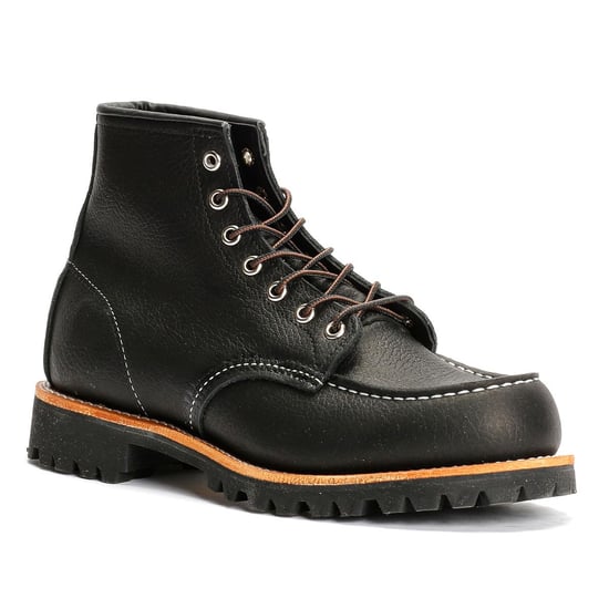 Red Wing Roughneck 6" Moc Toe Work Leather Men's Black Boots - Image 2