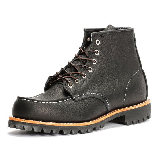 Red Wing Roughneck 6" Moc Toe Work Leather Men's Black Boots - Image 3