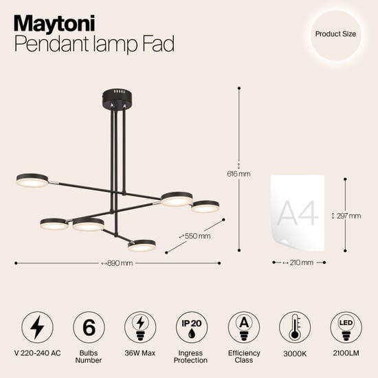 Maytoni hanglamp fad - - Image 4