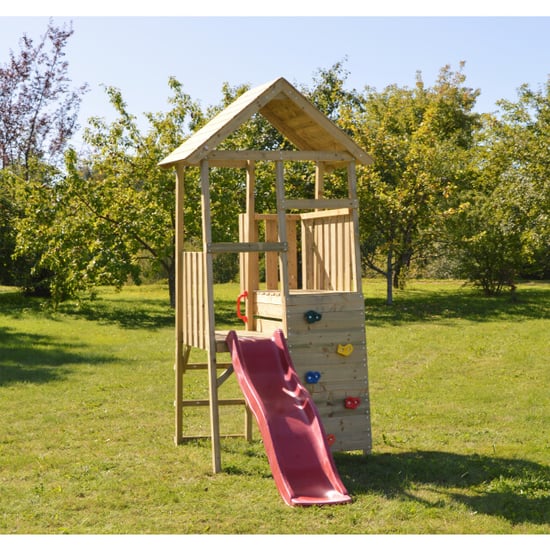 Wendi Toys Wtj2 | houten speeltoren konijn | inclusief glijbaan en klimwand | - Image 1