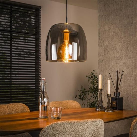 Hoyz hanglamp 1l drift glass smoke grey glas - Image 1