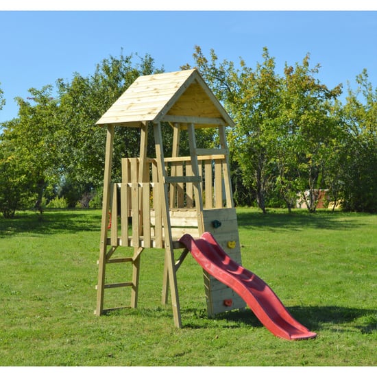 Wendi Toys Wtj2 | houten speeltoren konijn | inclusief glijbaan en klimwand | - Image 2