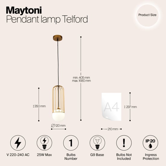Maytoni hanglamp telford - Ø12 - Image 5