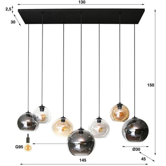 Hoyz Hoyz hanglamp 4+3 multi globe xl 7 lichtpunten artic - Image 2