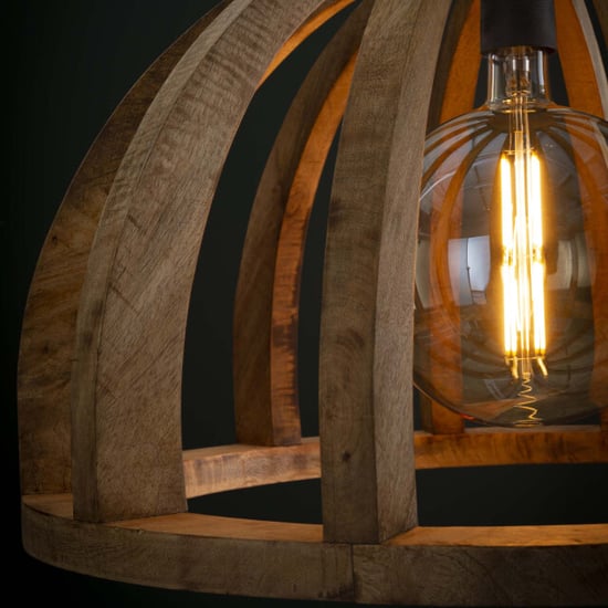 Hoyz Hoyz hanglamp gebogen houten spijlen Ø60 mango naturel - Image 4