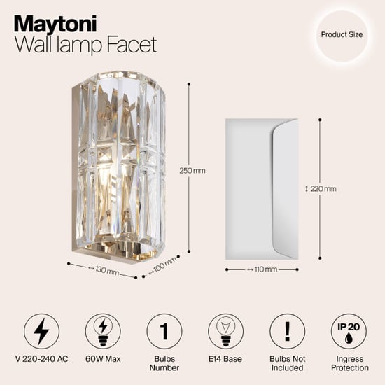 Maytoni wandlamp facet - - Image 5
