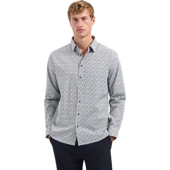 No Excess Shirt stretch allover printed dusty blue - Image 2