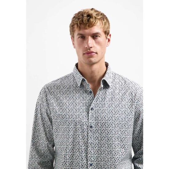 No Excess Shirt stretch allover printed dusty blue - Image 5