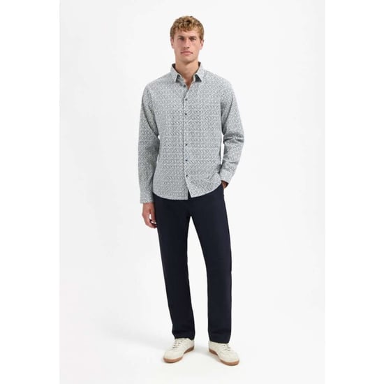 No Excess Shirt stretch allover printed dusty blue - Image 6
