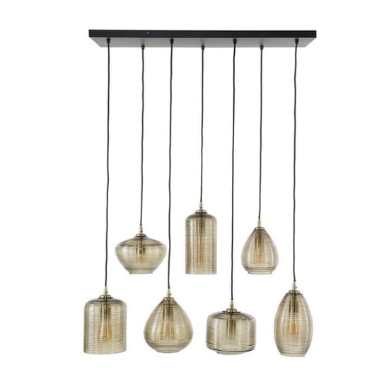 Hoyz hanglamp 4+3 stripe glass horizontal amberkleurig glas - Image 2