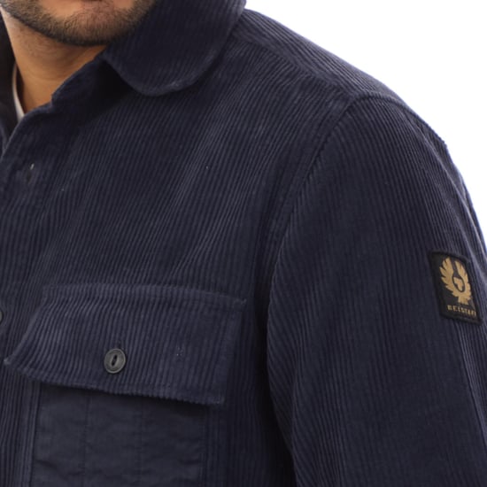 Men's Belstaff Corduroy Fallgate Shirt in Navy - Image 3