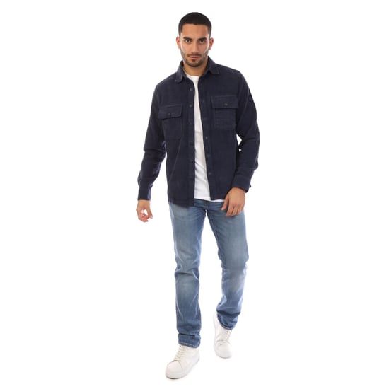 Men's Belstaff Corduroy Fallgate Shirt in Navy - Image 4